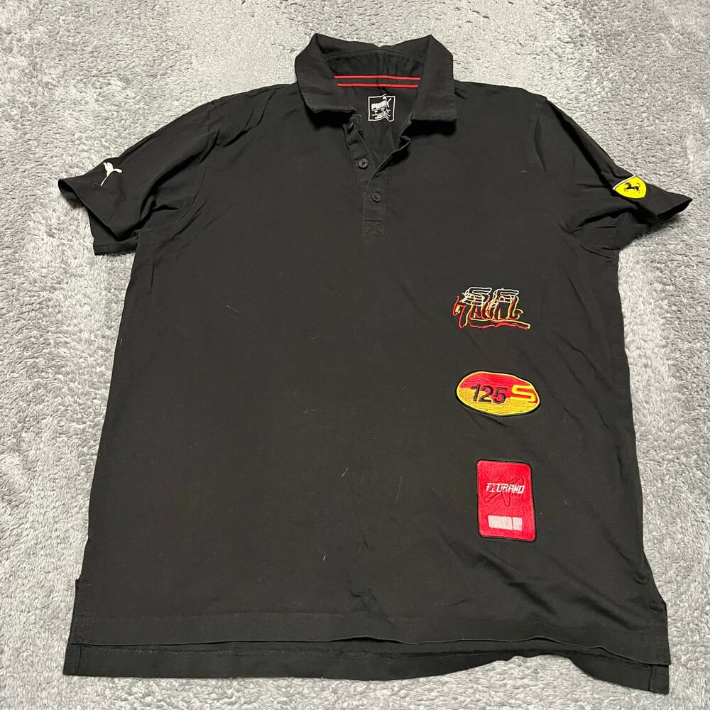 Puma SF Scuderia Ferrari Street Polo Shirt Mens Large Black Racing